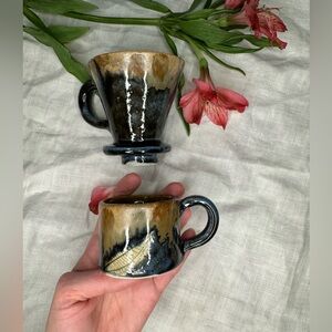 Coffee Pour Over Set, Drip Coffee Maker, Blue Coffee Maker, Mug and PourOver